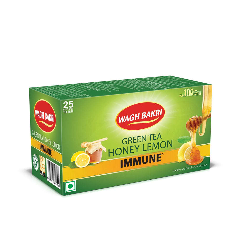 Wagh Bakri Honey Lemon Green Tea Bags | Best Green Tea | Now @ 50% OFF