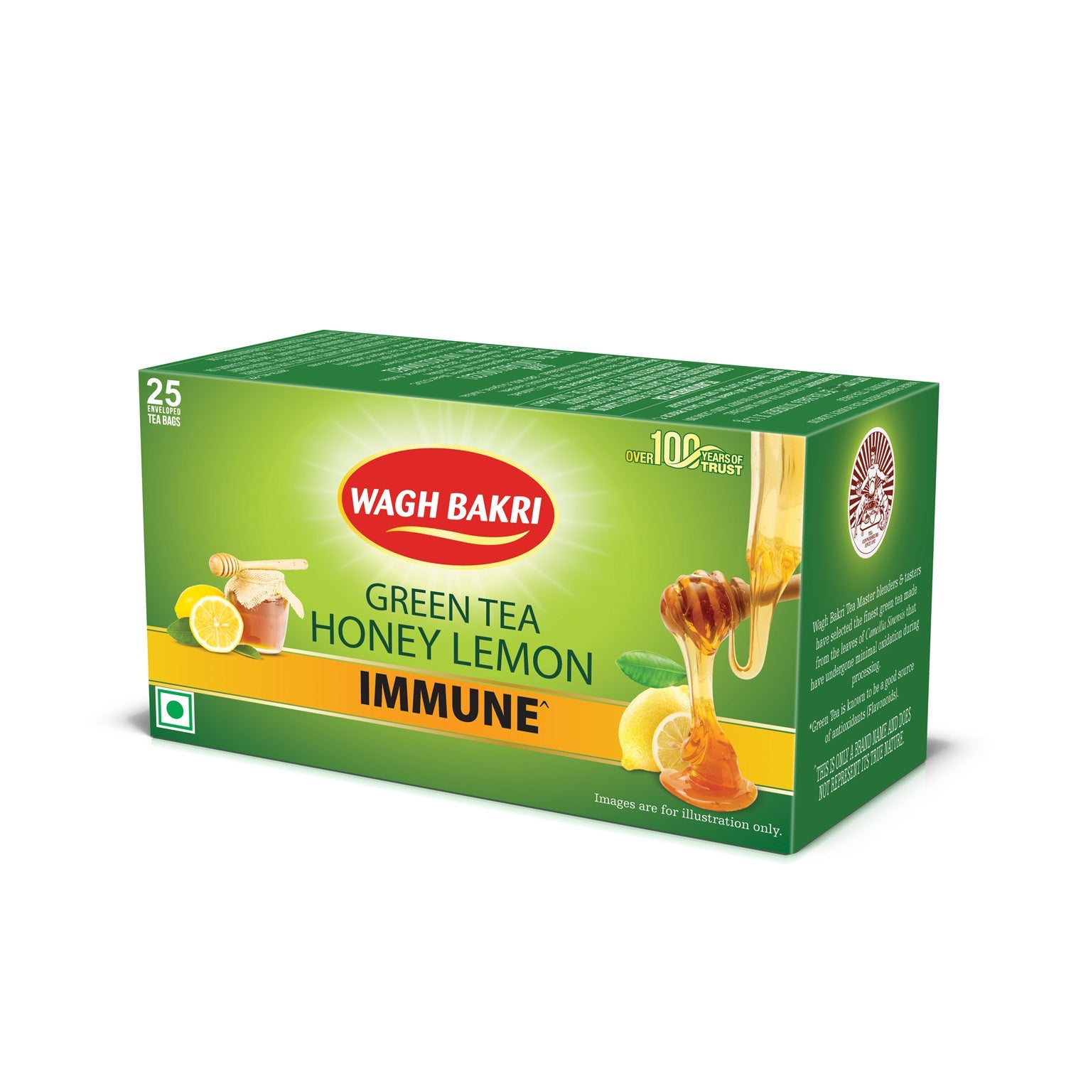 Wagh Bakri Honey Lemon Green Tea Bags | Best Green Tea | Now @ 50% OFF