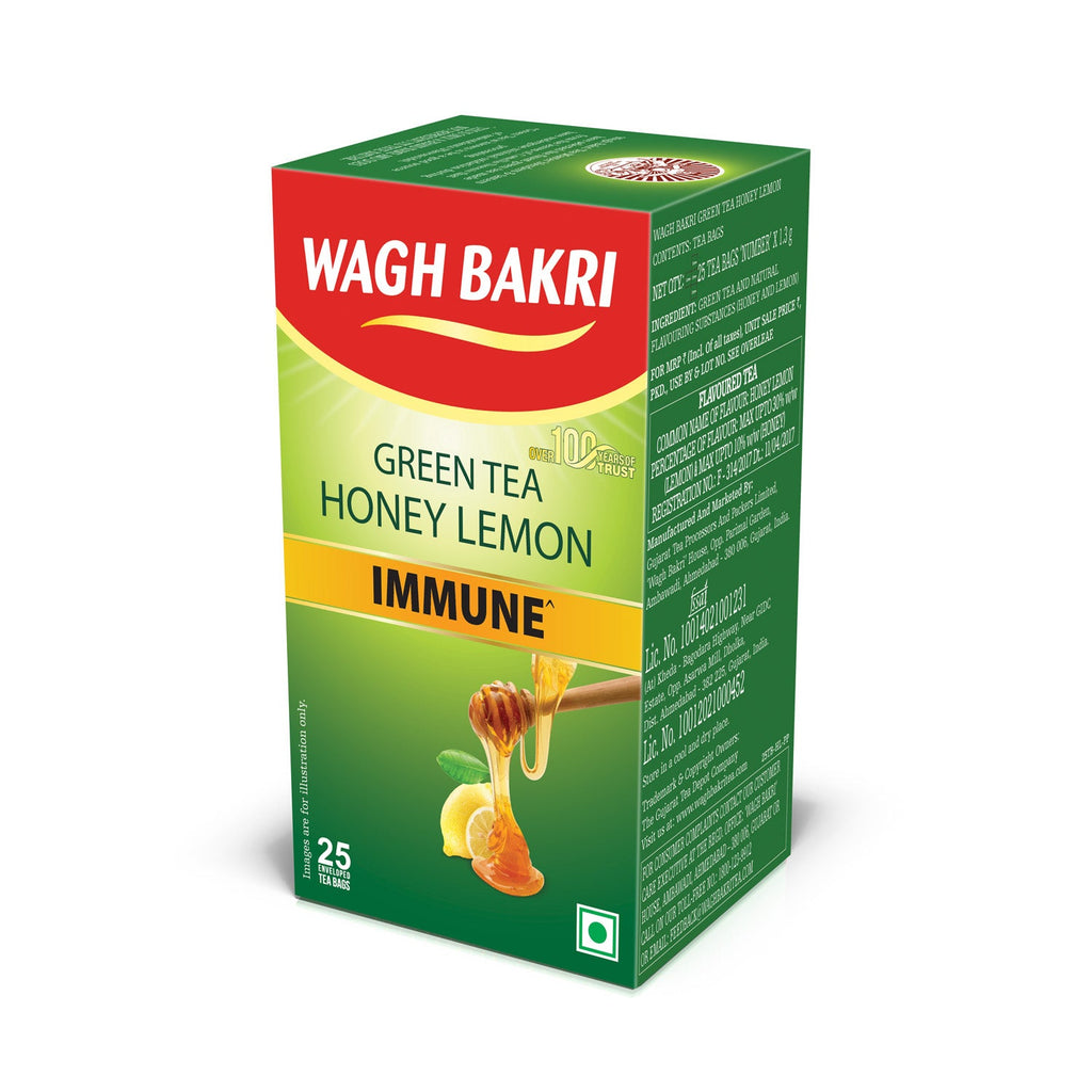Wagh Bakri Honey Lemon Green Tea Bags | Best Green Tea | Now @ 50% OFF
