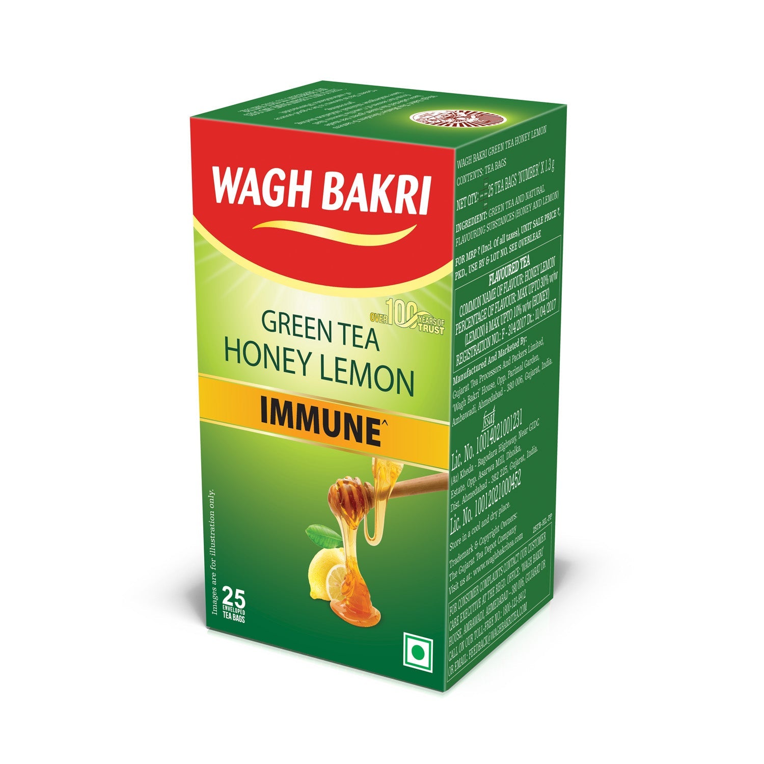 Wagh Bakri Honey Lemon Green Tea Bags | Best Green Tea | Now @ 50% OFF