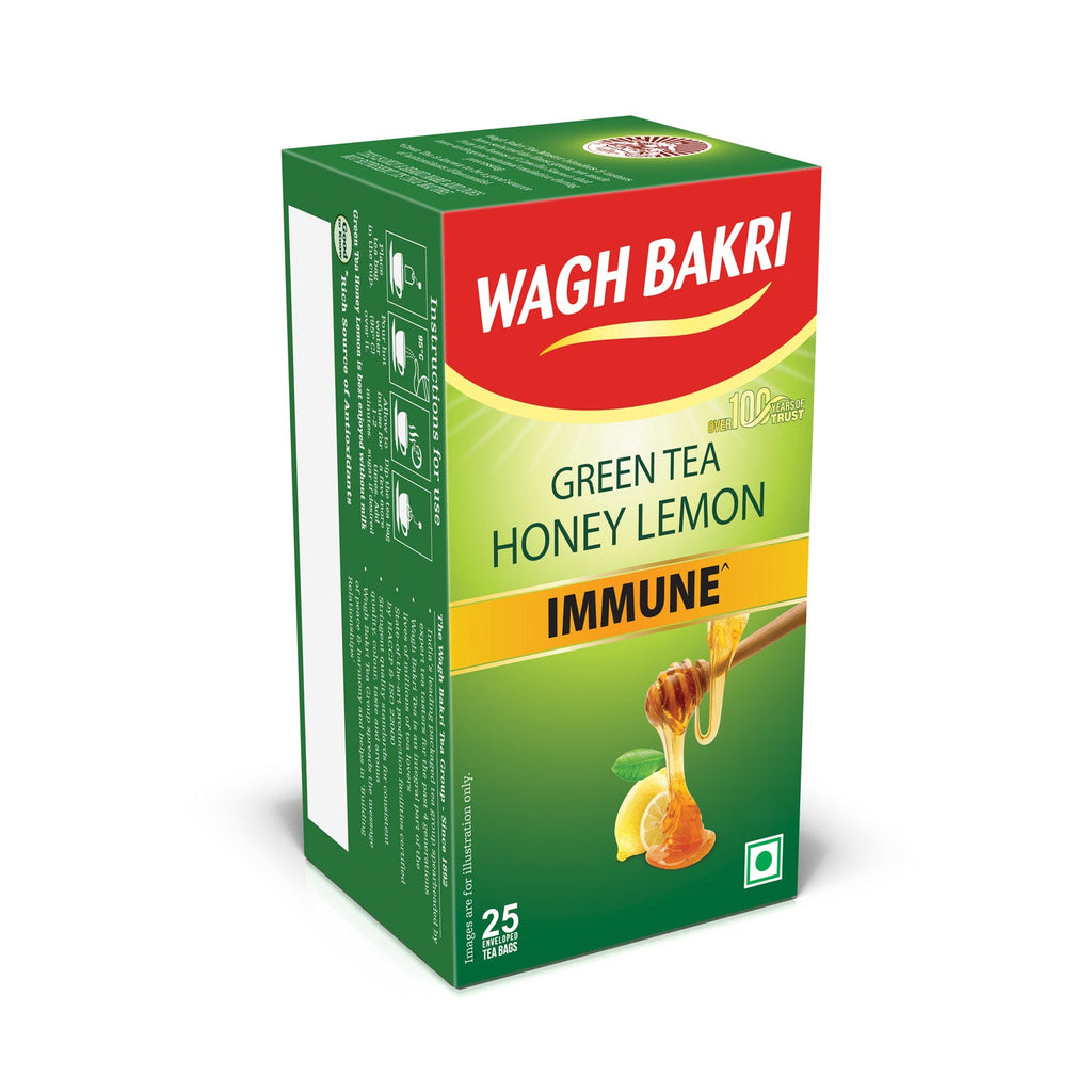 Wagh Bakri Honey Lemon Green Tea Bags | Best Green Tea | Now @ 50% OFF
