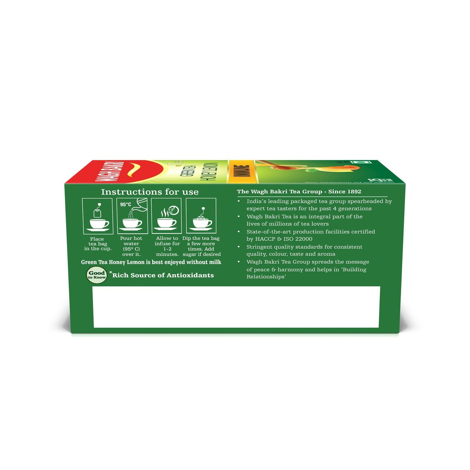 Wagh Bakri Honey Lemon Green Tea Bags | Best Green Tea | Now @ 50% OFF