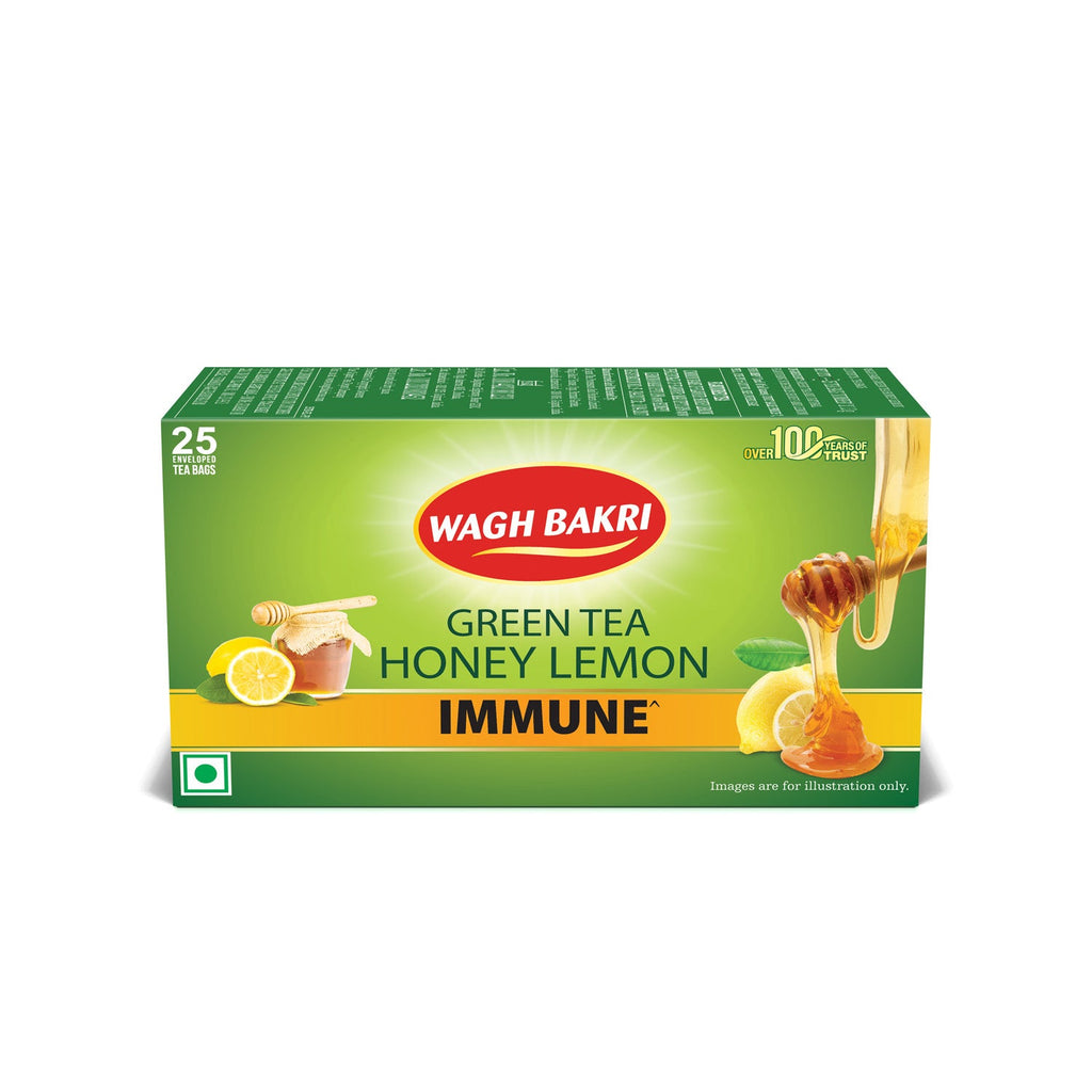 Wagh Bakri Honey Lemon Green Tea Bags | Best Green Tea | Now @ 50% OFF