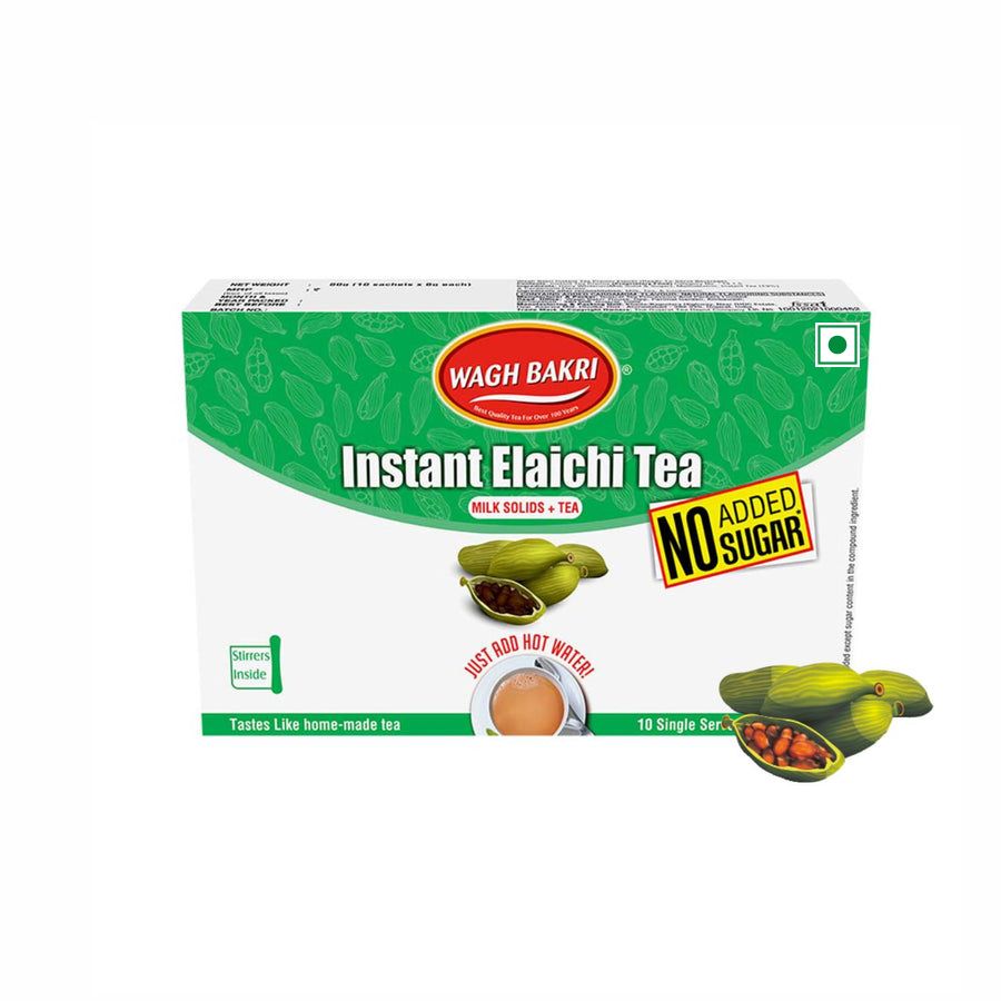 Wagh Bakri Instant Tea Premix Elaichi - No Added Sugar