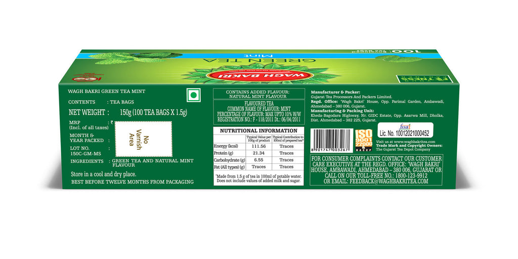 Wagh Bakri Mint Green Tea Bags
