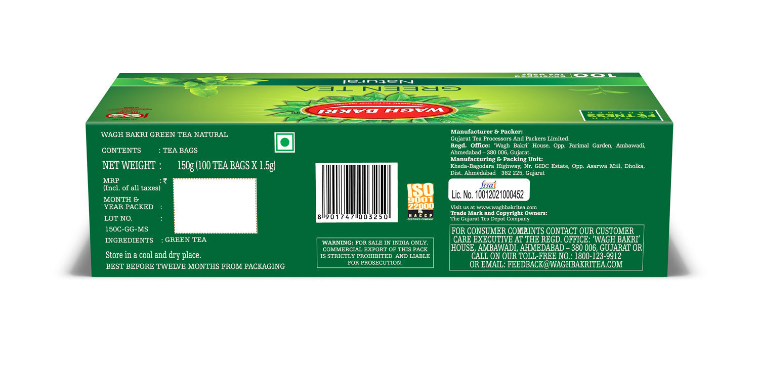 Wagh Bakri Natural Green Tea Bags