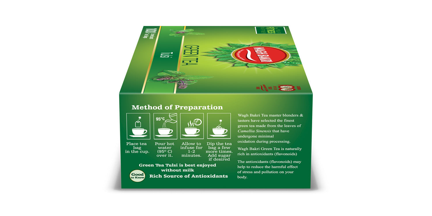Wagh Bakri Tulsi Green Tea Bags