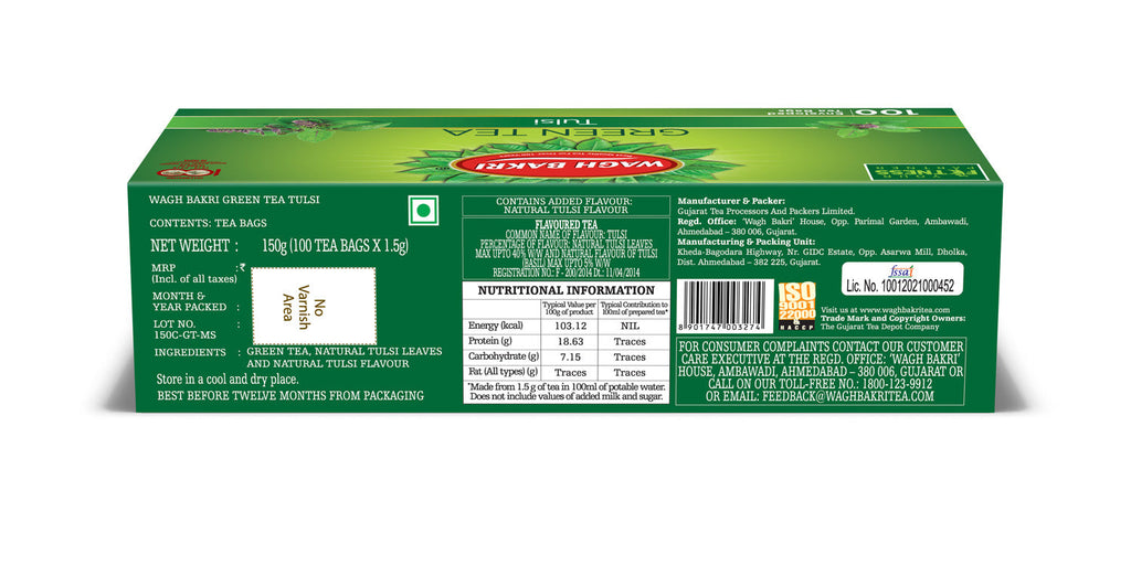 Wagh Bakri Tulsi Green Tea Bags